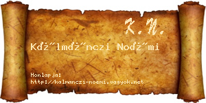 Kálmánczi Noémi névjegykártya